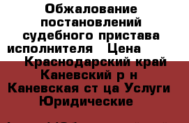 Обжалование постановлений судебного пристава-исполнителя › Цена ­ 1 000 - Краснодарский край, Каневский р-н, Каневская ст-ца Услуги » Юридические   